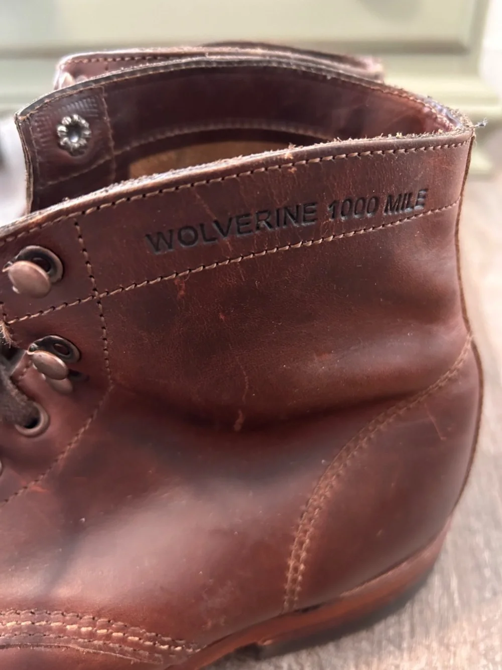 Wolverine 1000 Mile brown leather climber work classic lace up boots 10D